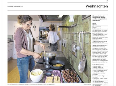 «SRF-Landfrau» Eveline Villiger kocht erneut vegetarisch. Diesmal nicht für andere Landfrauen, sondern für ein paar hungrige Stadtmänner.